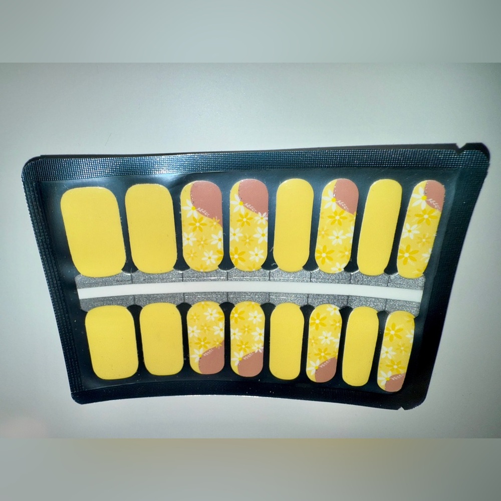 Yellow Floral Nail Wraps